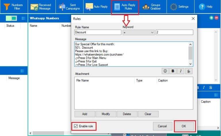 Chatbot Rules Interface