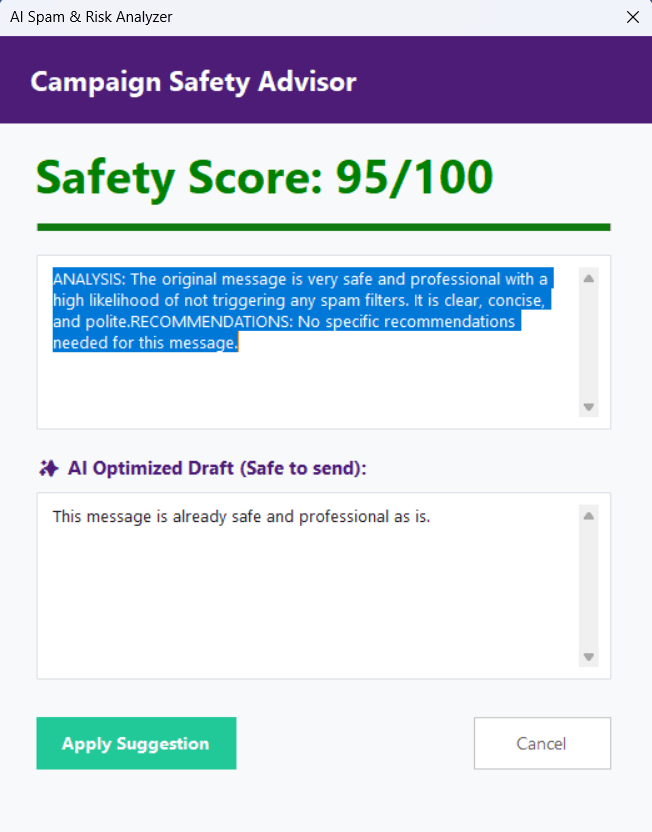 AI Spam List Analyzer Interface